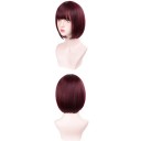 Pălăria bob sintetică scurtă de culoare violet deschis 30 cm, perucă cosplay din fibră rezistentă la temperaturi ridicate pentru femei, purtare zilnică, costum pentru petrecerea de Halloween 5
