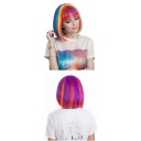 Pălăria bob sintetică scurtă de culoare violet deschis 30 cm, perucă cosplay din fibră rezistentă la temperaturi ridicate pentru femei, purtare zilnică, costum pentru petrecerea de Halloween 9