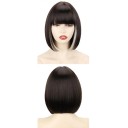 Pălăria bob sintetică scurtă de culoare violet deschis 30 cm, perucă cosplay din fibră rezistentă la temperaturi ridicate pentru femei, purtare zilnică, costum pentru petrecerea de Halloween 3