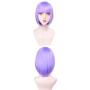 Pălăria bob sintetică scurtă de culoare violet deschis 30 cm, perucă cosplay din fibră rezistentă la temperaturi ridicate pentru femei, purtare zilnică, costum pentru petrecerea de Halloween 4