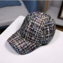 Pălărie de damă cu aspect de tweed Pălărie de baseball din bumbac cu țesătură structurată Decorațiune metalică Circumferința capului 55 până la 59 2