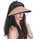 Pălărie de paie cu protecție UV 57-60 cm, pălărie de soare pentru exterior pentru adulți, stil casual, protecție solară primăvară-vară-toamnă 12