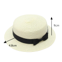 Pălărie de paie de vară pentru femei cu fundă 56-58cm protecție solară casual plajă pălărie de soare pentru femei accesoriu de vară pentru adulți 3