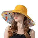 Pălărie de soare reversibilă pentru femei 55–60 cm Margină 18 cm Pălărie de vară din bumbac cu margine lată pălărie de plajă protecție 2