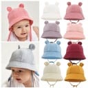Pălărie din bumbac pentru copii cu urechi și șnur de legare Circumferința capului 35–39 cm Vârful 27 cm Adâncimea 11 cm Pălărie 2