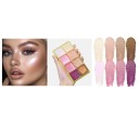 Paleta de iluminadores cremosos 14,6 x 7,6 cm Paleta de iluminadores multicolor para el rostro Set de maquillaje profesional efecto glow 3