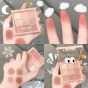 Palete de sombras 9 cores Matte e ligeiramente brilhantes tons nude Composição hidratante de longa duração maquilhagem multifuncional 4