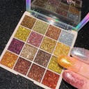 Palete de sombras de olhos 16 cores Brilho cintilante Efeito Glitter Sombras de alta pigmentação de longa duração para maquilhagem de festa e noite 4