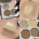 Palete de sombras de olhos brilhantes 4 cores Sombras de olhos brilhantes Sombras de olhos mate Sombras ultra pigmentadas Longa duração À prova de água 5