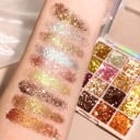 Paletka očných tieňov 16 farieb Trblietavý lesk Glitter efekt Dlhodobé vysoko pigmentované tiene Party a večerné líčenie 3