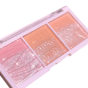 Palette de fard à joues scintillante tricolore 3 teintes Fard à joues illuminant longue tenue Ombres à paupières et enlumineur Maquillage 10