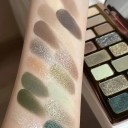 Palette de fards à paupières 16 couleurs Mat et scintillant, tons terreux, maquillage fumé rétro, enlumineur et blush en un 2