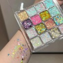 Palette de fards à paupières 16 couleurs Teintes scintillantes et perlées Brillance intense maquillage audacieux pour le soir et les performances sur scène 3