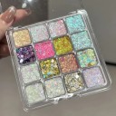 Palette de fards à paupières 16 couleurs Teintes scintillantes et perlées Brillance intense maquillage audacieux pour le soir et les performances 2