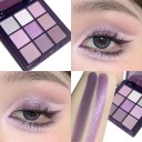 Palette di ombretti viola a nove colori Opacità e perlescenza Tono smoky delicato Bassa saturazione 3