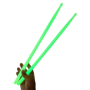 Paliças de bateria fluorescentes 41,5×1,4 cm par de baquetas a brilhar em várias cores resistentes para tocar em baterias e atuações musicais 10