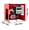 Palivové čerpadlo na naftu 220V 155W 35 × 30 × 23 cm kovová konstrukce červená černá pro přečerpávání dieselových kapalin 3