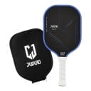 Pálka na pickleball s krytem a 2 míčky 40,6 x 19,1 x 1,6 cm Termoformovaný karbon Pěnový okraj Texturovaný povrch Černá s modrým lemem 1