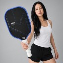 Pálka na pickleball s krytom a 2 loptičkami 40,6 x 19,1 x 1,6 cm Termoformovaný karbon Pěnový okraj Textúrovaný povrch Čierna s modrým lemom 8