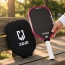 Pálka na pickleball z uhlíkových vláken s krytem 42 x 19 x 1,6 cm Tepelně tvarovaná Tloušťka 16 mm Pro sílu a rotaci 7
