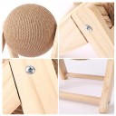 Palla graffiante in sisal per gatti 12 cm con supporto in legno a L Graffiatoio di design Allenamento delle unghie Protezione dei mobili Materiali naturali 7