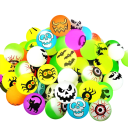 Palline rimbalzanti di Halloween che brillano al buio Hopi che brillano al buio Palline rimbalzanti per bambini Pallina di gomma con motivo di Halloween Palline per dolcetto o scherzetto 100 pz 2,6 cm 1