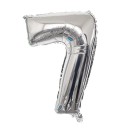 Palloncino d'argento per compleanno con numero 100 cm 8