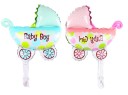 Palloncino in foglio di alluminio a forma di passeggino con scritta in inglese Decorazione per la celebrazione della nascita di un bambino 3