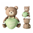 Palloncino in Mylar 105,5 x 66,5 cm a forma di orsetto con cuore e scritta Love you Decorazione romantica per feste o San Valentino 3