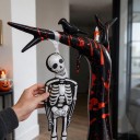 Pallone gonfiabile impiccato scheletro su albero Decorazione di Halloween 120 x 70 cm Pallone in alluminio Nero e rosso Decorazione per Halloween 3