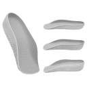 Palmilhas ortopédicas para sapatos 2,5 cm Cinzentas elevadoras Almofadas de calcanhar Amortecimento Conforto ao andar Apoio ao calcanhar para calçado diário 3