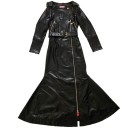 Palton lung de piele de damă P1758 1