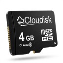 Pamäťová karta Cloudisk Micro SD 4 GB MicroSDHC Class 6 Čierna Na ukladanie fotografií videí hudby a dokumentov aj prenos dát 1