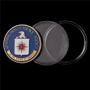 Pamiątkowa Moneta CIA Centralna Agencja Wywiadowcza Dwustronna 4 cm 3 mm 28 g Pozłacany Metal z Rzeźbą Orła Pieczęcią USA i Ochronną Kapsułą 3