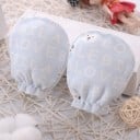 Pamut csecsemő kesztyűk 0-6 hónapos babák számára Puha kesztyűk 100%-os pamutból, rugalmas mandzsettával és mintával 10 x 8 cm-es 8