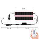 Panel de píxeles LED 2 en 1 80 x 16,6 cm Ojo del diablo Panel de luz autoadhesivo para coche 12-24 V Mando a distancia Cable 260 cm Encendedor 2