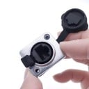 Panelová zásuvka RJ45 IP65 vodotěsný konektor 8P8C typ D s gumovým krytem pro ethernet připojení a průmyslové aplikace 2