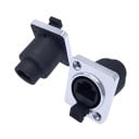 Panelová zásuvka RJ45 IP65 vodotěsný konektor 8P8C typ D s gumovým krytem pro ethernet připojení a průmyslové aplikace 5