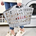 Panier à linge pliable avec poignées 40 x 32 x 20 cm en plastique gris perforé pour la salle de bain et le ménage 5