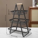 Panier de rangement à trois niveaux pour aliments 47 × 34 × 17,5 cm support pour fruits et snacks avec poignée pour usage en cuisine 4