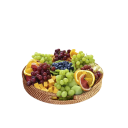 Panier de rangement rond tissé à la main 35 x 6 cm Boîte décorative basse pour petits objets clés cosmétiques organisation de la maison 4