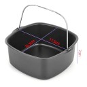 Panier pour friteuse à air 16,5 × 17,5 cm Acier aluminium avec revêtement antiadhésif Convient au four et au micro-ondes Accessoire de cuisine 3