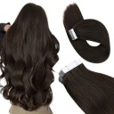 Panneau adhésif pour extension de cheveux 20 pièces 30 cm cheveux humains naturels avec bande adhésive pour allonger et épaissir la coiffure 17