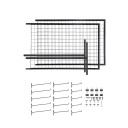 Panneau mural en métal à grille sur pied 84 × 57,8 cm Support en acier noir pour exposition de marchandises avec crochets pour magasins et foires 2