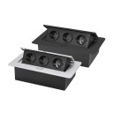 Pannello a scomparsa con 3 prese EU 265×118×70 mm pannello in alluminio con pulsante per l'estrazione nel piano di lavoro 1