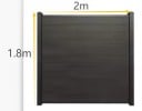 Pannello di recinzione in alluminio a lamelle per privacy dimensione 1,8 x 2 m resistente alla decomposizione ai roditori e all'acqua marrone per giardino e terrazza 2
