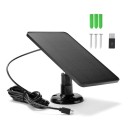 Pannello solare 10W 5V 17,5x12 cm Monocristallino IP65 Supporto girevole a 360° Micro USB e Type-C Caricatore per telecamera Illuminazione Casa Uso esterno 3
