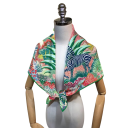 Paño cuadrado con paisaje pintoresco y cebra Accesorio de moda femenino Tendencia multifuncional Paño para cabeza, cuello y cuerpo Accesorio elegante 5