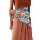 Paño cuadrado con paisaje pintoresco y cebra Accesorio de moda femenino Tendencia multifuncional Paño para cabeza, cuello y cuerpo Accesorio elegante 7