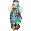 Paño cuadrado con paisaje pintoresco y cebra Accesorio de moda femenino Tendencia multifuncional Paño para cabeza, cuello y cuerpo 6